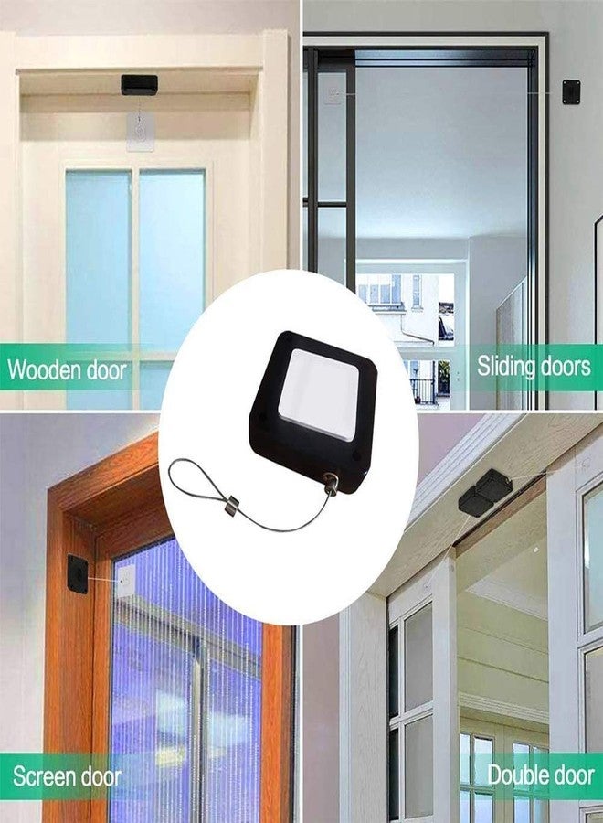LAVNIK Automatic Sensor Door Closer, Multifunctional, Punch Free Residential Commercial Auto Door Closer, Self Closing Door with Steel Wire Drawstring, Door Closer for Internal, Home & Office Storm (1 Pack, Black) - Image 5